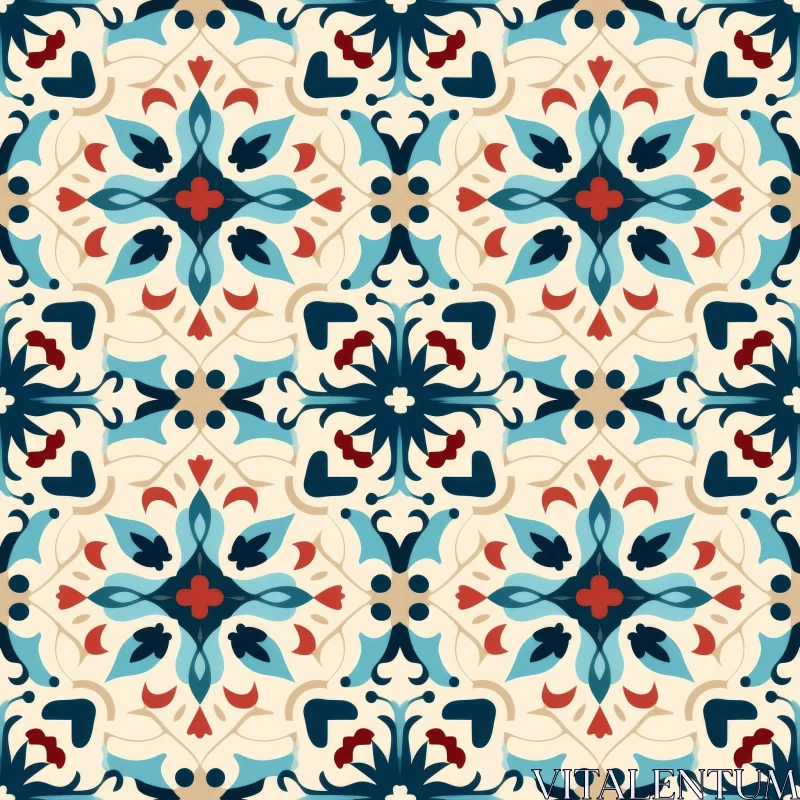 Moroccan Tile Pattern - Geometric and Traditional Design AI Image