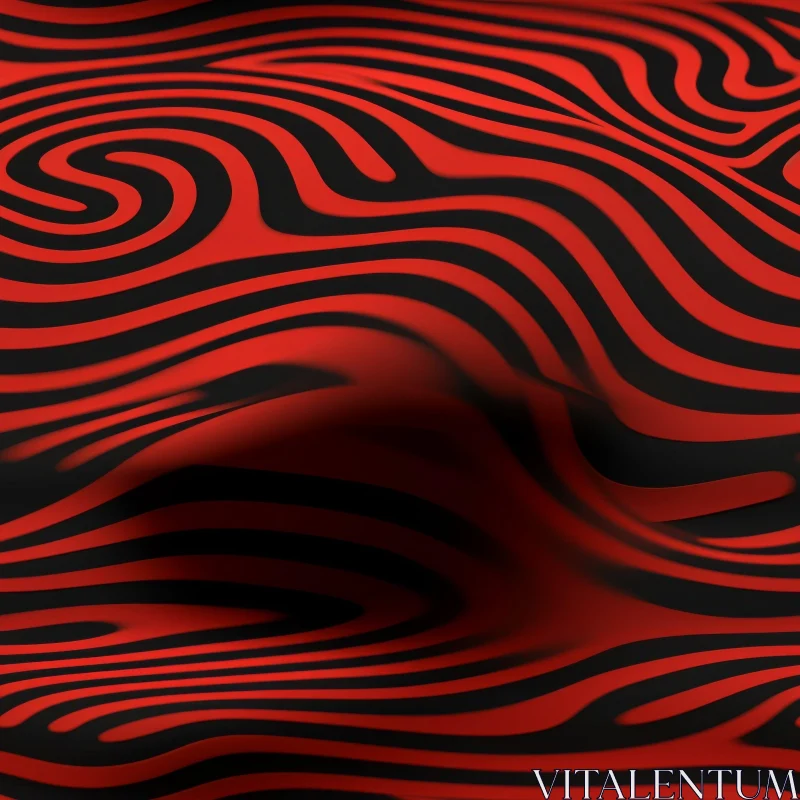 AI ART Red and Black Wave Pattern Background