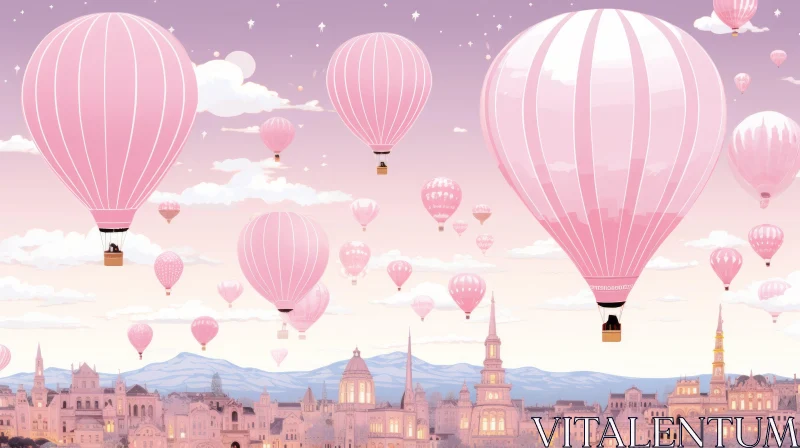 Colorful Hot Air Balloon Festival Illustration AI Image