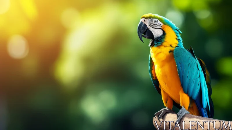 Colorful Parrot Perched on Branch AI Image