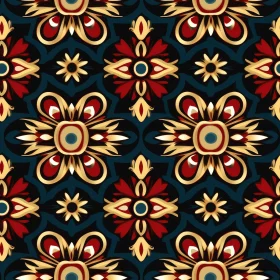Elegant Floral Pattern on Dark Blue Background