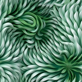 Green and White Organic Waves Pattern