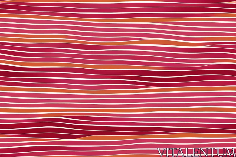 Vibrant Red and Pink Striped Abstract Art - Wavy Lines and Organic Shapes AI Image