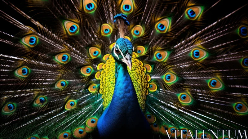 AI ART Colorful Peacock Display - Stunning Nature Bird Photography