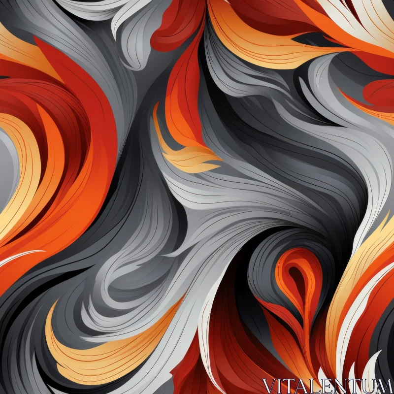 Contemporary Abstract Painting with Wavy Pattern AI Image