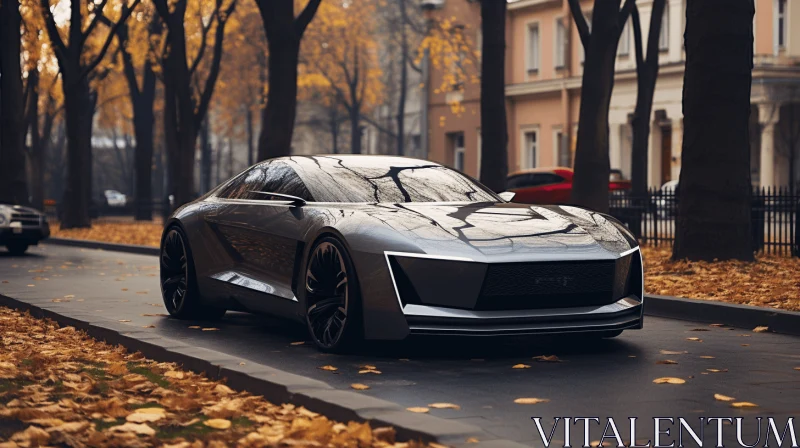 Sleek Silver Audi Concept E1: A Photorealistic Urban Masterpiece AI Image