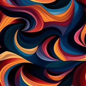 Abstract Wavy Pattern Painting - Expressive Colorful Artwork