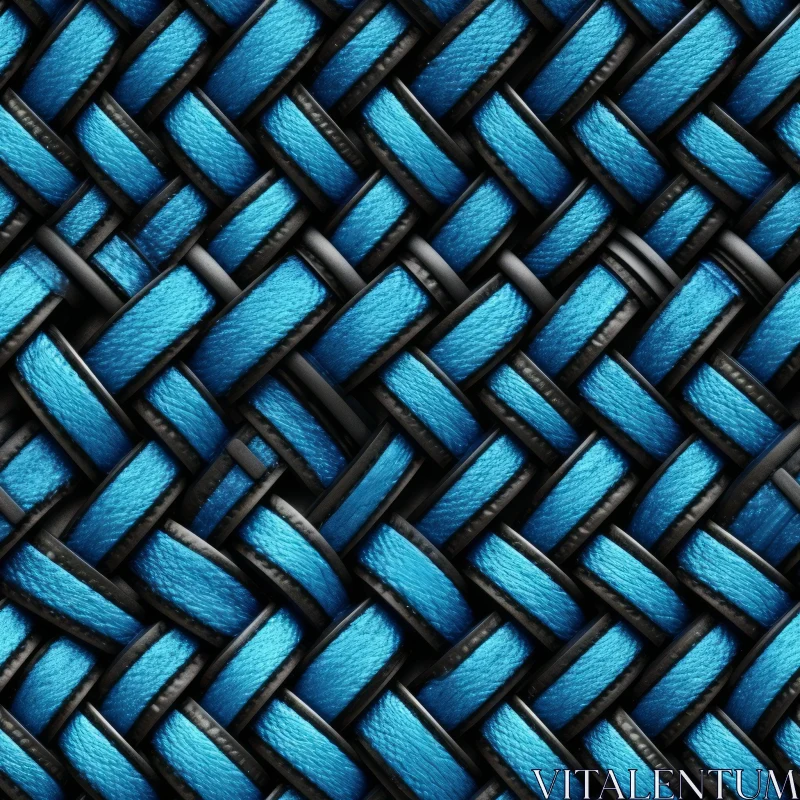 Blue and Black Basket-Weave Pattern AI Image