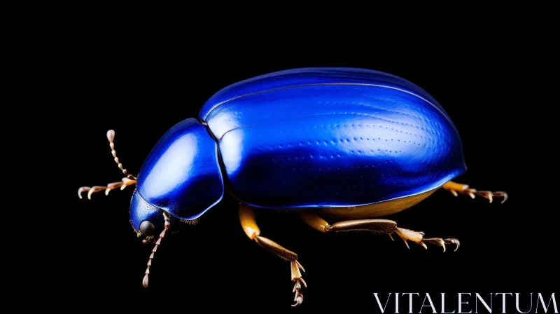 Blue Beetle Close-Up Photo AI Image