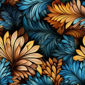 Dark Blue Floral Seamless Pattern