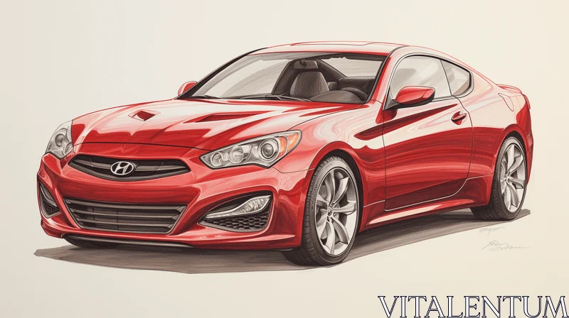 Hyundai Genesis RDX Sketch by Chris Seth | Intense Color and Architectural Details AI Image