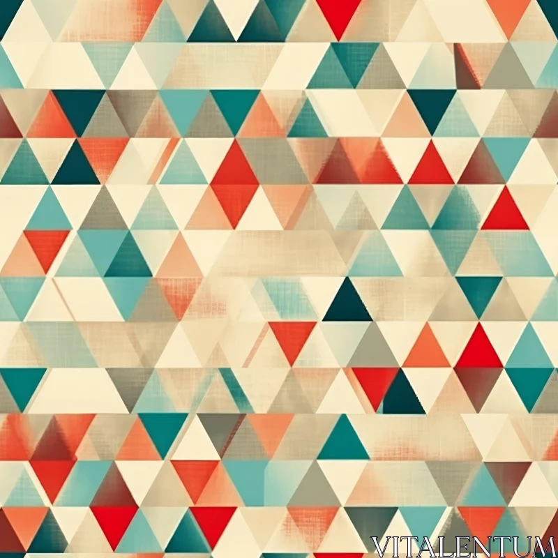 AI ART Multicolored Triangles Seamless Pattern - Retro Design