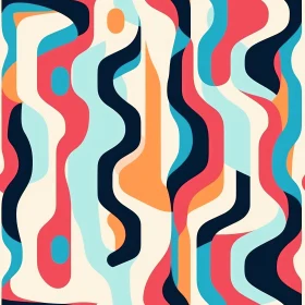Vibrant Abstract Wavy Painting
