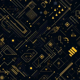 Yellow Geometric Pattern on Black Background