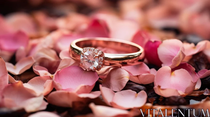 Exquisite Rose Gold Engagement Ring with Large Diamond AI Image