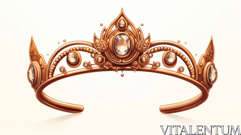 Luxurious Golden Crown with Diamonds AI Image