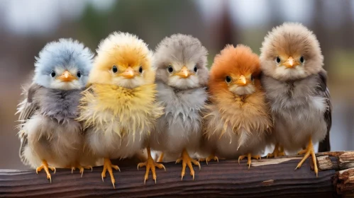 Adorable Baby Chickens on Wooden Fence