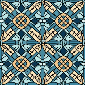 Blue and Yellow Geometric Seamless Pattern