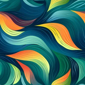 Colorful Abstract Blue Background with Wavy Lines