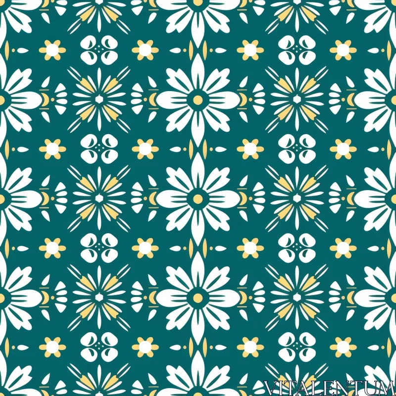 AI ART Elegant Hand-Painted Floral Pattern for Fabric and Wallpaper