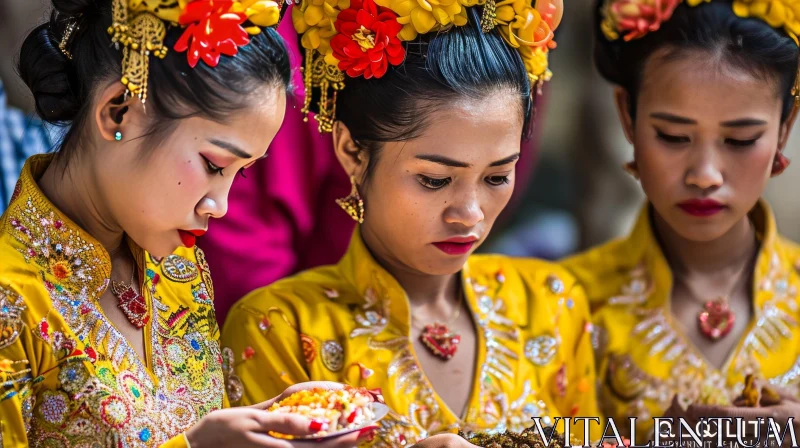 Enchanting Balinese Women in Traditional Dress | Cultural Delight AI Image