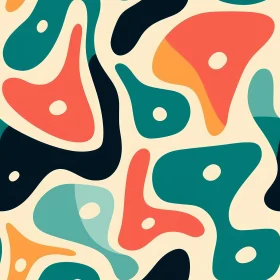 Whimsical Retro Organic Shapes Pattern