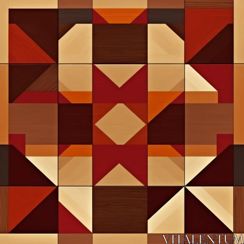 Wooden Geometric Pattern Panel AI Image