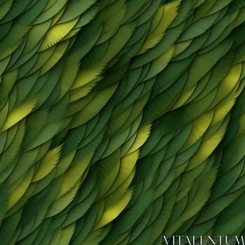 Green and Yellow Overlapping Leaves Texture AI Image