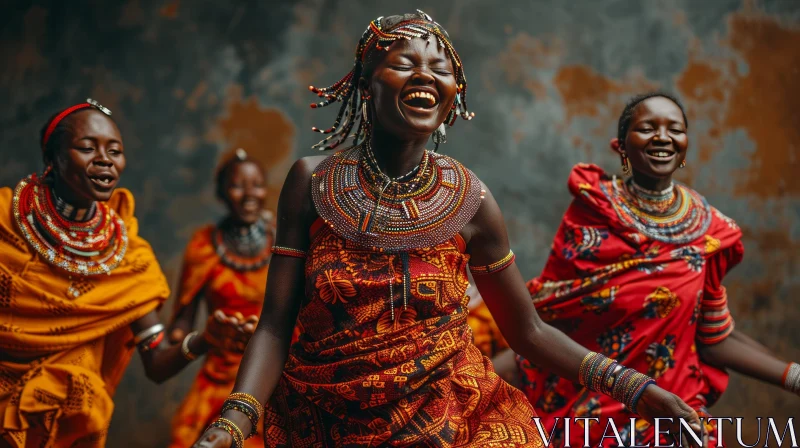 Joyful African Women in Traditional Clothing AI Art images from