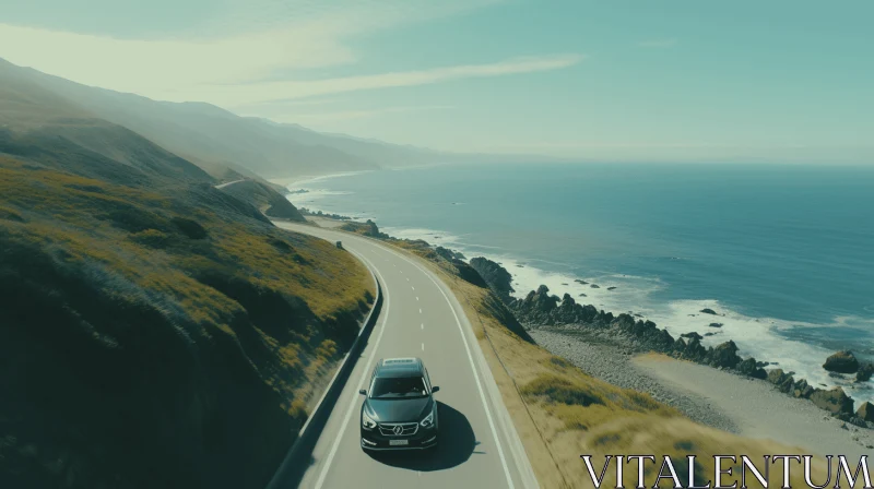 AI ART Captivating Car on Cliffs: A Stunning Nature Scene