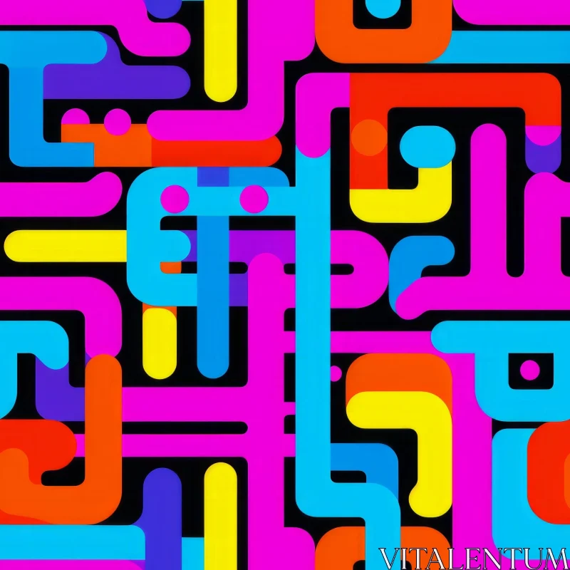 AI ART Colorful Interlocking Shapes Pattern for Design Projects