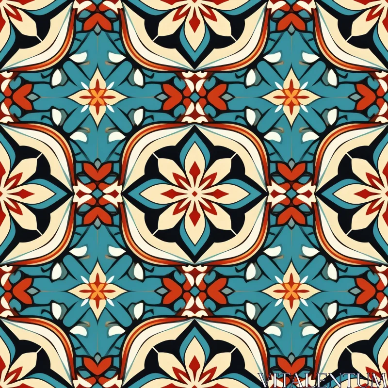 AI ART Colorful Moroccan Tiles Pattern for Home Decor