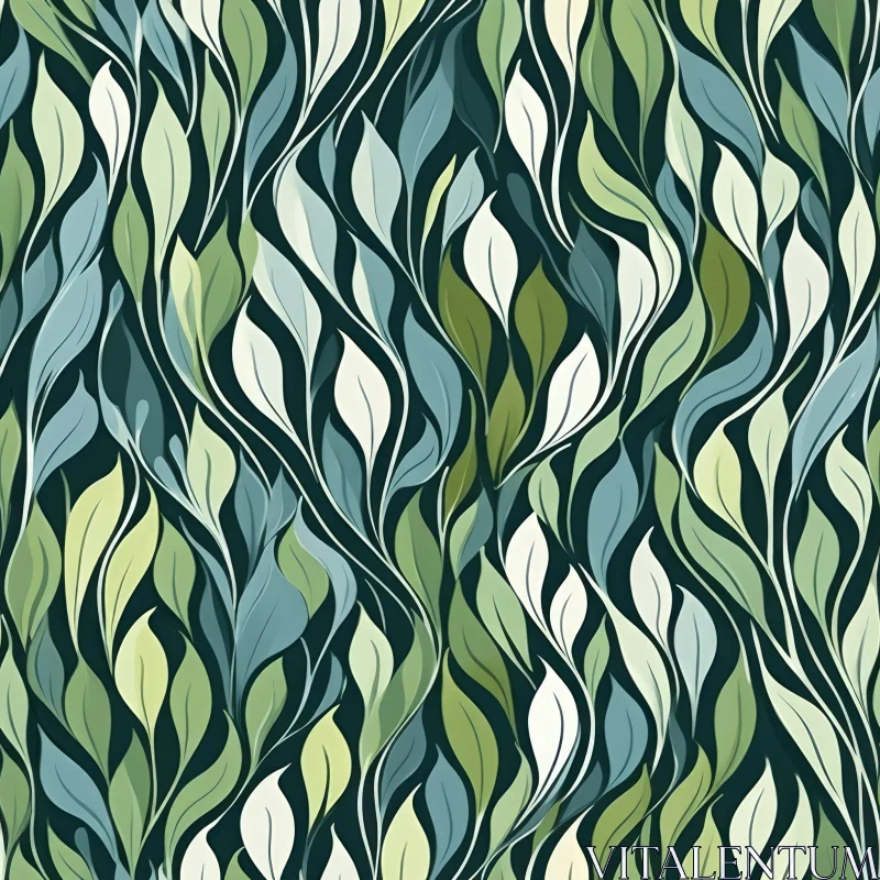 AI ART Green Leaves Seamless Pattern Texture