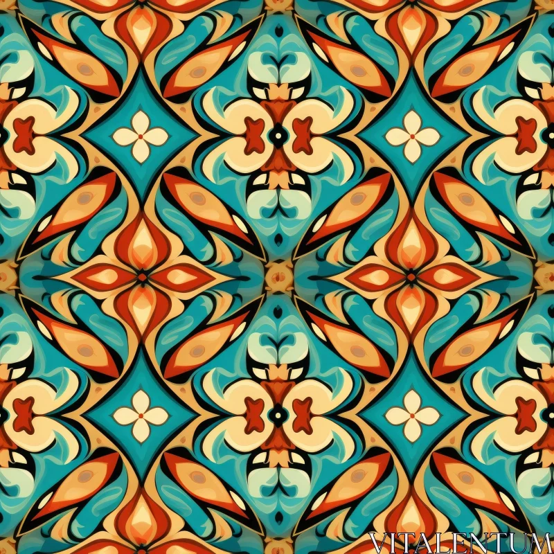 Moroccan Geometric Floral Pattern for Luxury Home Decor AI Image