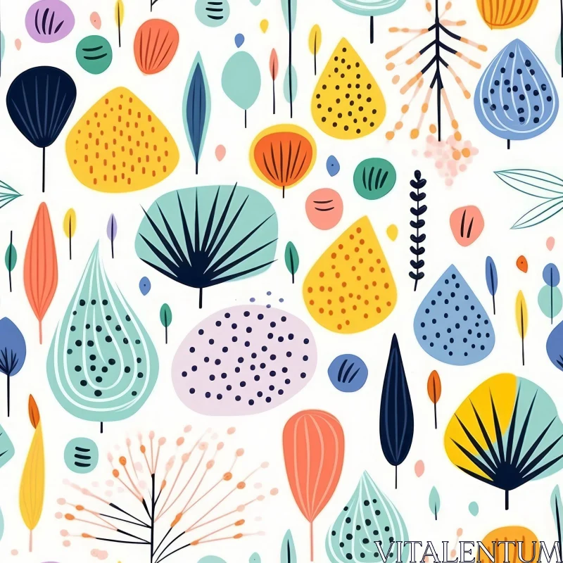AI ART Playful Floral Vector Pattern for Fabric and Wallpaper