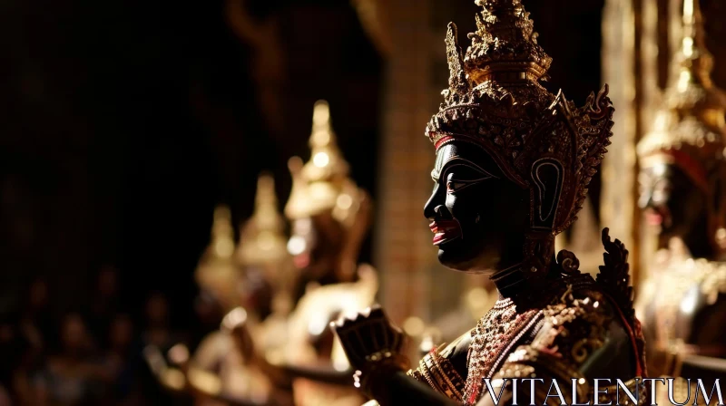 Traditional Thai Khon Mask: A Captivating Close-Up AI Image