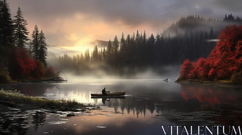 AI ART Tranquil Lake in the Mountains: A Serene Nature Scene