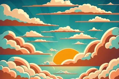 Bright and Sunny Pop Art-inspired Illustrations with Clouds