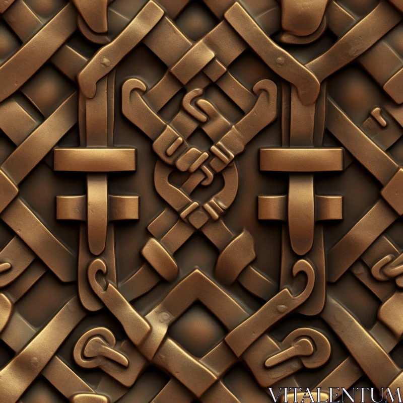 Bronze Celtic Knot Texture | Seamless Metallic Pattern AI Image