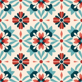 Colorful Floral Tile Pattern for Versatile Design