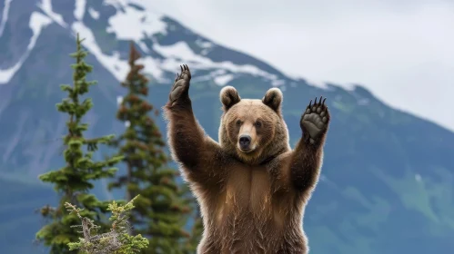 Majestic Brown Bear in Wild Nature Setting