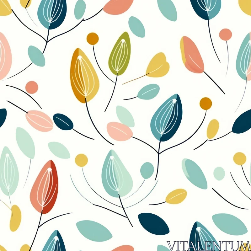 Colorful Floral Vector Pattern for Fabric and Wallpaper AI Image