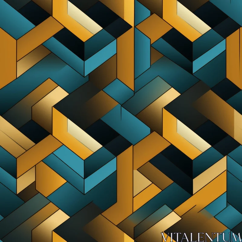 Colorful Geometric Cube Pattern AI Image