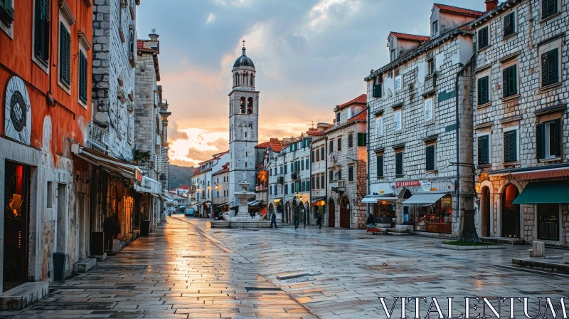 Enchanting Narrow Street in Dubrovnik, Croatia AI Image