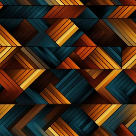 Intriguing 3D Geometric Pattern in Blue, Brown, and Orange