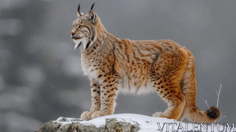 AI ART Majestic Lynx in Winter Snow | Wildlife Photography