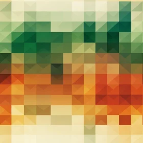 Pixelated Mosaic of Warm Colors