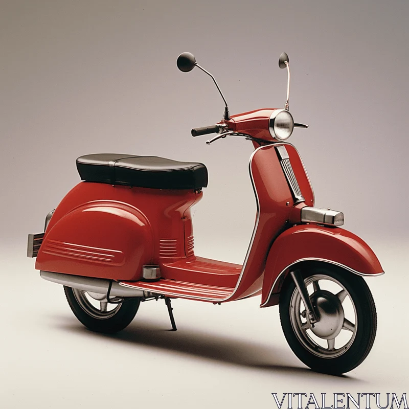 Polished Red Vespa Scooter: A Timeless Symbol of Style AI Image