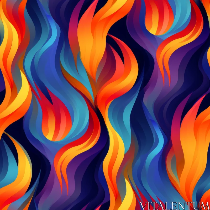 Abstract Flames Seamless Pattern AI Image