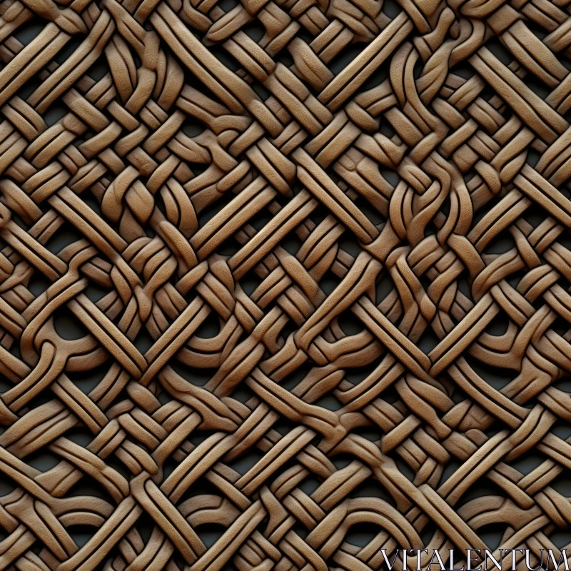 AI ART Brown Wicker Basket Weave Pattern - Seamless Texture Design